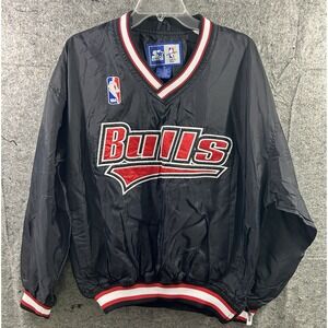 Chicago‎ Bulls Starter Jacket L 90s VTG NBA Pullover Pippen Jordan Era Y2K Rare